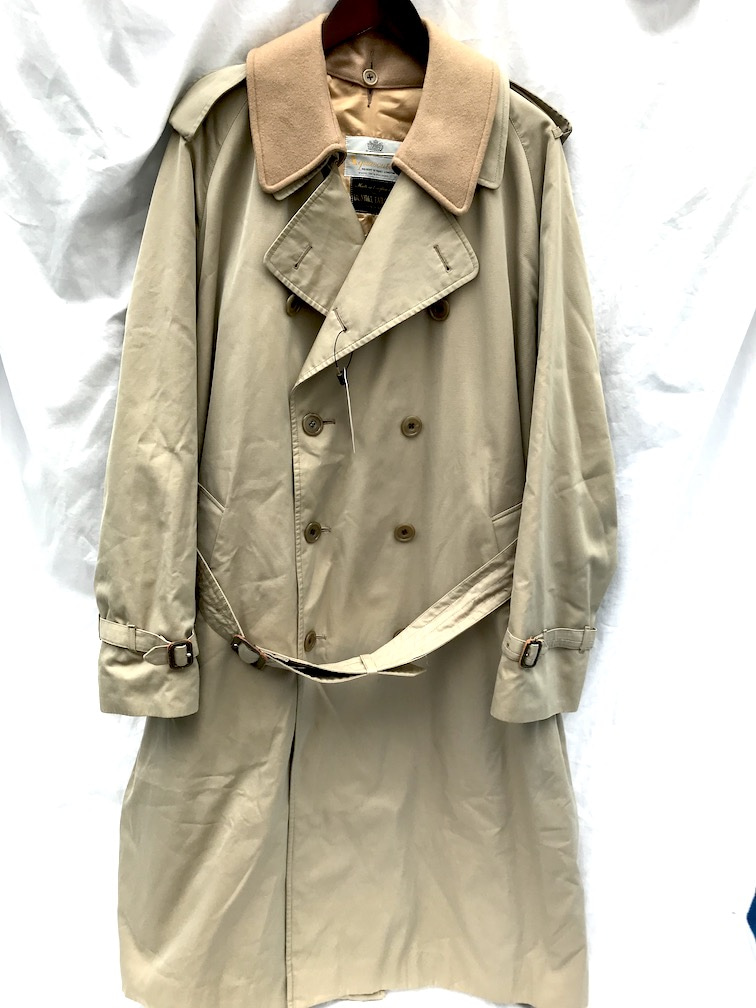 Vintage Aquascutum All Cotton ＆ 1 Panel Sleeve Trench Coat With Lining  MADE IN ENGLAND