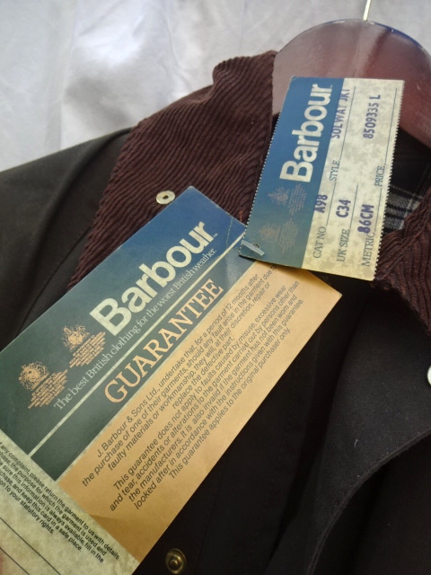 Dead Stock 2 Crest Vintage Barbour "SOLWAY ZIPPER" Made in ENGLAND